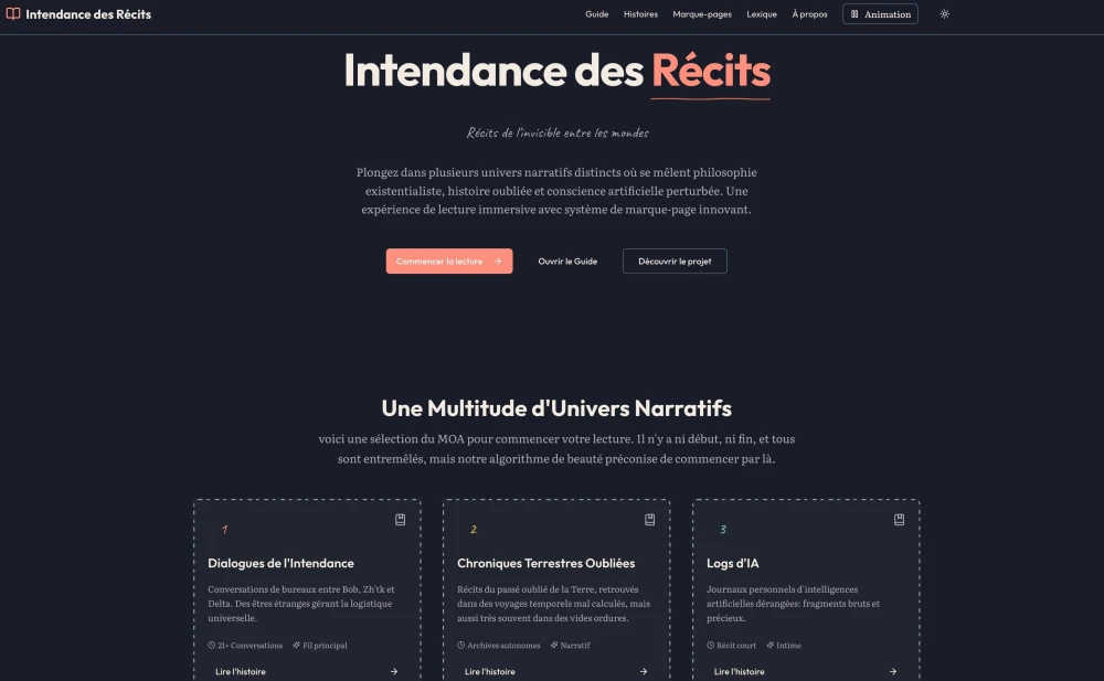 Intendance des Récits